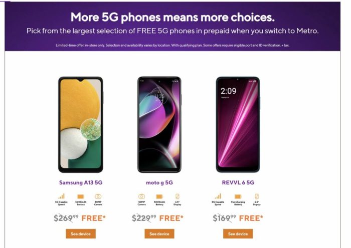 Metro by t-mobile phone deals